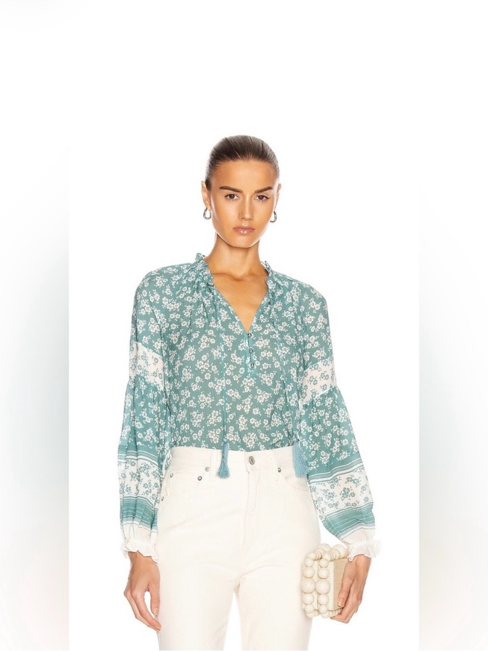 Veronica Beard Kalina Floral Silk Blouse, Size 8 - Picture 12 of 13